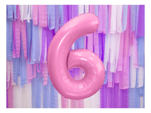 Foil balloon number 6 pink - 86 cm - 1 pc.