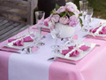 Decoration non-woven table runner - pink - 30 cm x 10 m - 1 pcs.