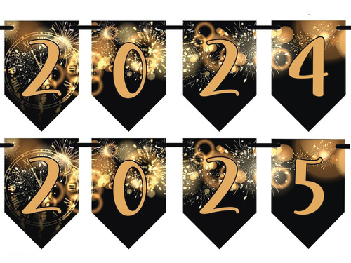 Flag banner New Year 2024 2025 - 5 m - 1 pc