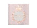 Princesse birthday napkins with pink and gold crown - 25 cm - 20 pcs.