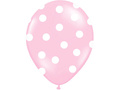 Light pink latex balloons with white dots - 30 cm - 50 pcs.