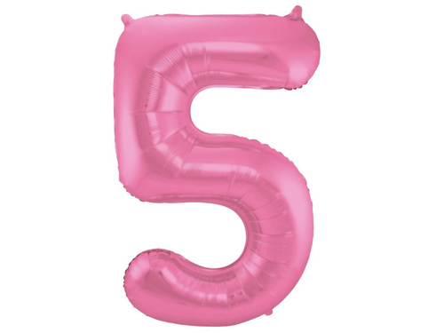 Number 5 Matte Pink Foil Balloon - 86 cm - 1 pc