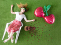 Foil balloon Cherries - 88 x 73 cm - 1 pc.