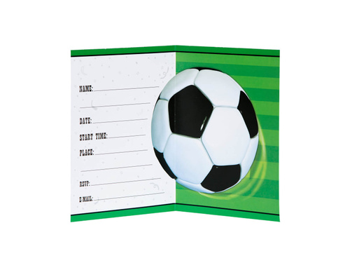 Birthday invitations Football - 8 pcs.