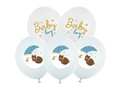 Zestaw balonów lateksowych Baby boy z misiem - 30 cm - 6 szt.