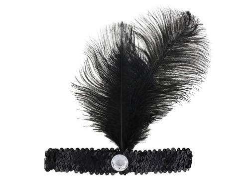 Retro black headband - Cabaret - 1 piece.