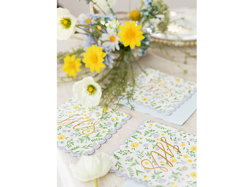 Communion napkins with IHS flower print - 33 cm - 20 pcs