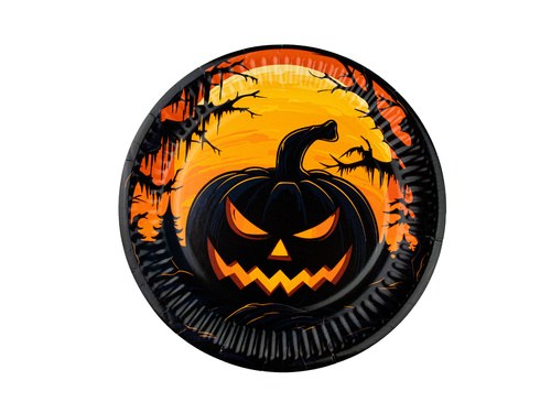 Halloween plates Dark Pumpkin - 18 cm - 6 pcs.