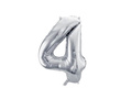 Number 4 silver Foil Balloon - 72 cm - 1 pc