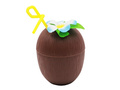Coconut glass with straw and flower