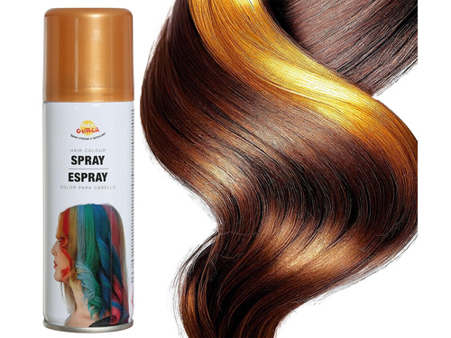 Zmywalny pastelowy spray do włosów 125 ml - złoty