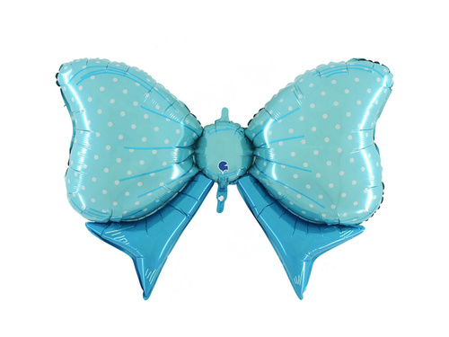 Balon foliowy Kokardka niebieska - 109 cm - 1 szt.