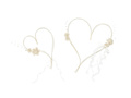 Rattan hearts with cream bouquets on suction cups for a car - 2 pcs.