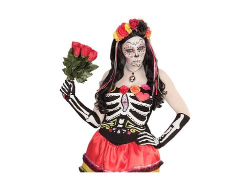 Rękawiczki kościotrupa 50 cm - nadruk z przodu i z tyłu