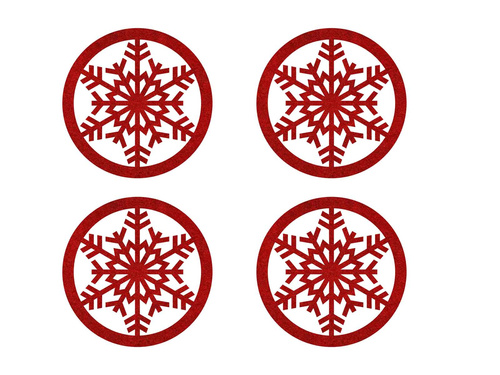 Podstawka pod kubek - Śnieżynka - 10 cm - 4 szt.