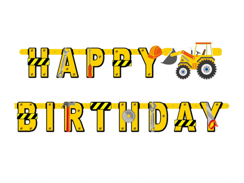 Happy Birthday Construction Site banner - 220 cm - 1 pcs.
