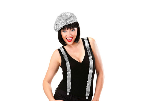 Srebrne cekinowe szelki