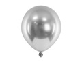 Balony lateksowe Glossy srebrne - 12 cm - 50 szt.