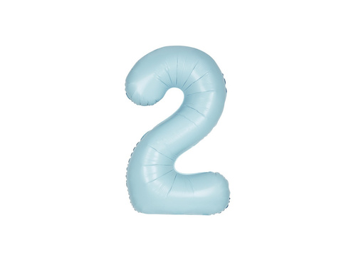 Foil balloon number 2 blue - 86 cm - 1 pc.