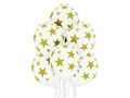 Pastel white balloons with stars - 12" - 6 pcs.