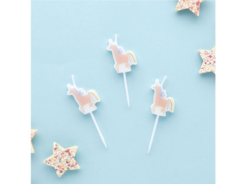 Świeczki pikery Jednorożec - 5 szt.