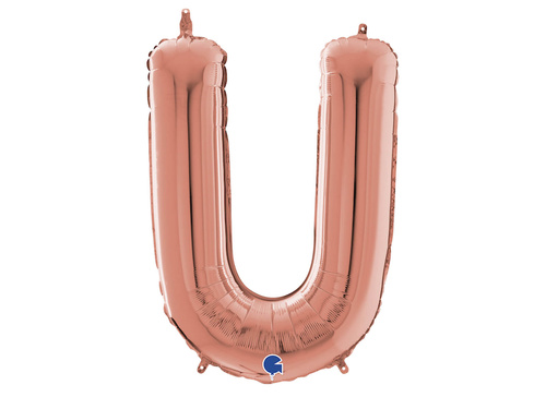 SuperShape Letter "U" Rose Gold Foil Balloon - 66 cm - 1 pc