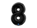 Balon foliowy cyfra 8 czarny - 26" - 1 szt.