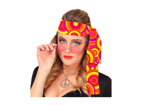 Opaska hipisowa pomarańczowa Groovy Bubbles lata 70.