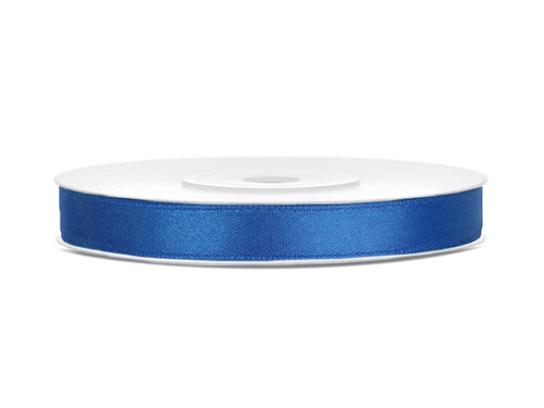 Satin ribbon, navy blue, 6 mm / 25 m, 1 pc.