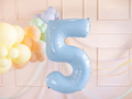 Number 5 Sky blue Foil Balloon - 72 cm - 1 pc