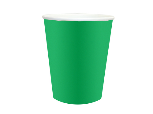 Kubeczki papierowe zielone - 250 ml - 6 szt.