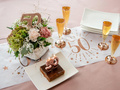 Champagne glasses for fiftieth birthday rose gold - 140 ml - 6 pcs.