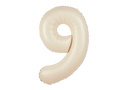 Foil balloon cream number 9 - 100 cm - 1 pc.