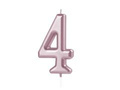 Świeczka cyferka różowe złoto - 4 - cztery