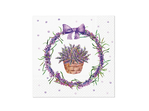 Birthday napkins Lavender basket - 33 cm - 20 pcs.