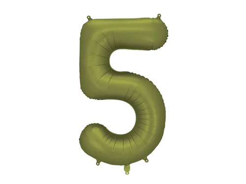 Number 5 Olive Foil Balloon - 86 cm - 1 pc