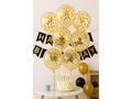 Balony przezroczyste ze złotymi konfetti - 30 cm - 5 szt.