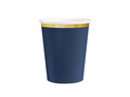 Navy blue cups with gold rim - 220 ml - 6 pcs.