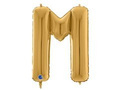 Balon foliowy złota litera M - 66 cm - 1 szt.