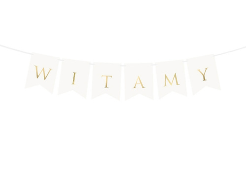 Welcome banner, white - 80 cm - 1 pc.