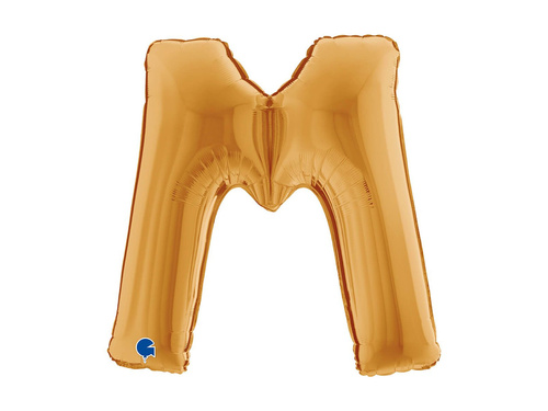 Balon foliowy literka M złoty - 40" - 1 szt.