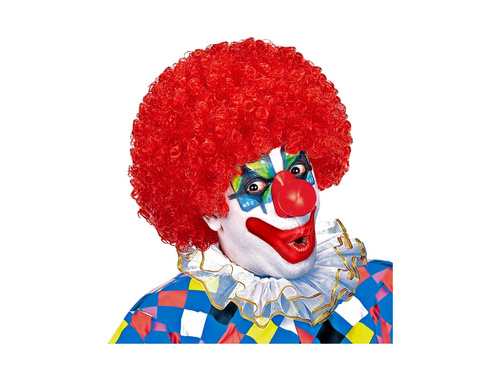 Peruka klauna czerwona włosy afro
