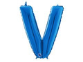 SuperShape Letter "V" Blue Foil Balloon - 66 cm - 1 pc