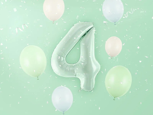 Balon foliowy zielony cyfra 4 - 72 cm - 1 szt.