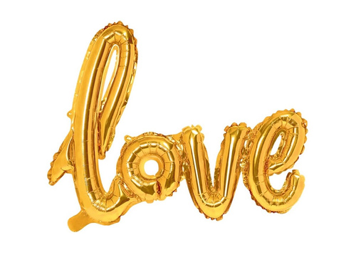 Foil balloon gold inscription Love - 73 cm - 1 pc.