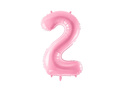 Foil balloon number 2 pink - 86 cm - 1 pc.