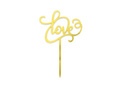 Gold mirrored plexiglass topper for Love cake - 16 cm