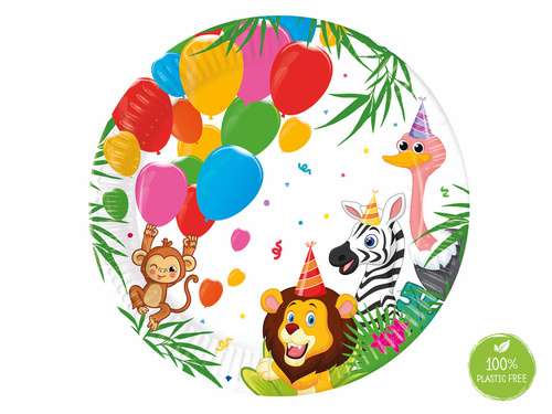 Safari birthday plates - 23 cm - 8 pcs.