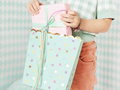 Gift bag Stars mint - 23 x 22 x 8 cm - 1 pcs.