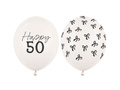 Zestaw balonów lateksowych na pięćdziesiątkę - 30 cm - 6 szt.